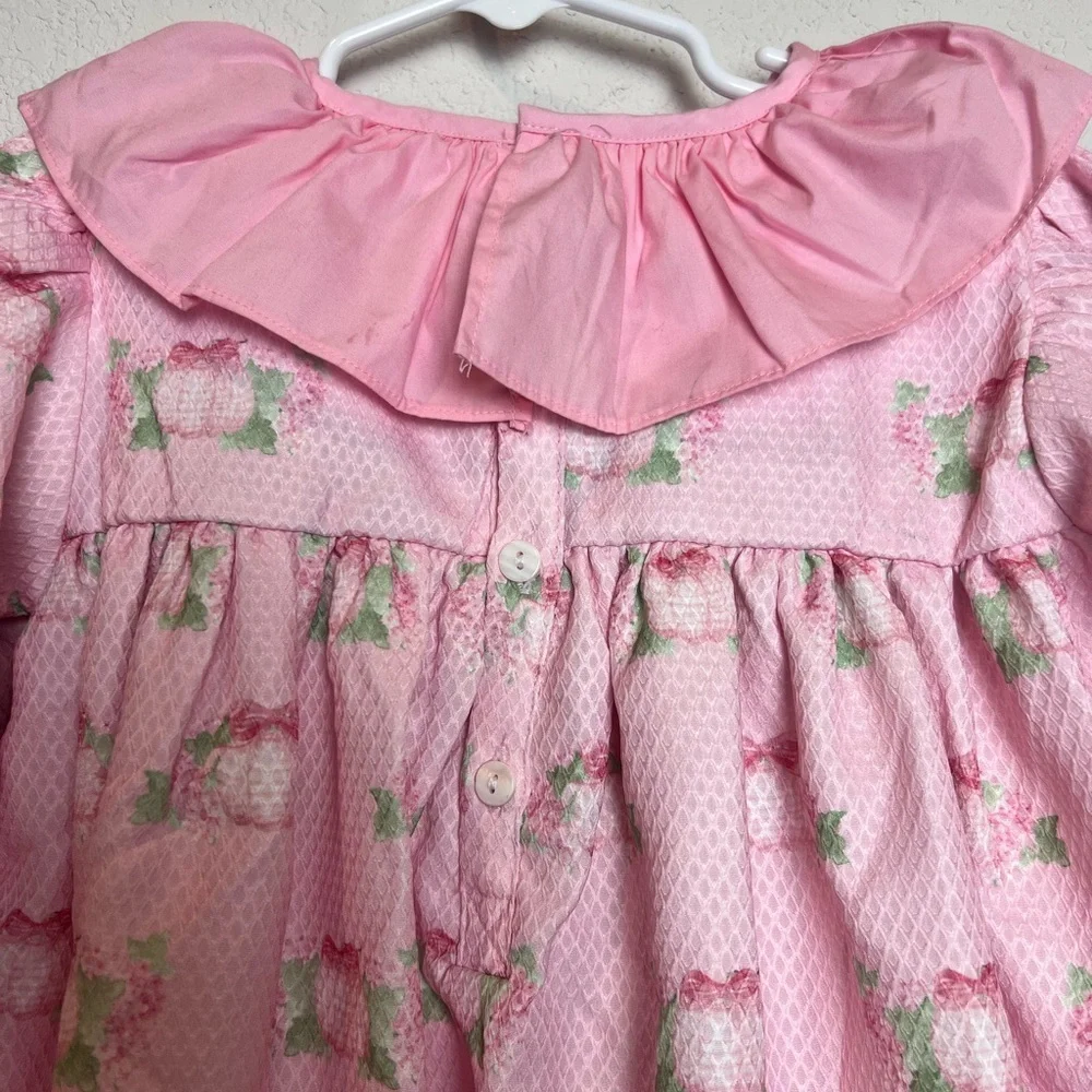 Adorable Pink Floral Kids Nightgown